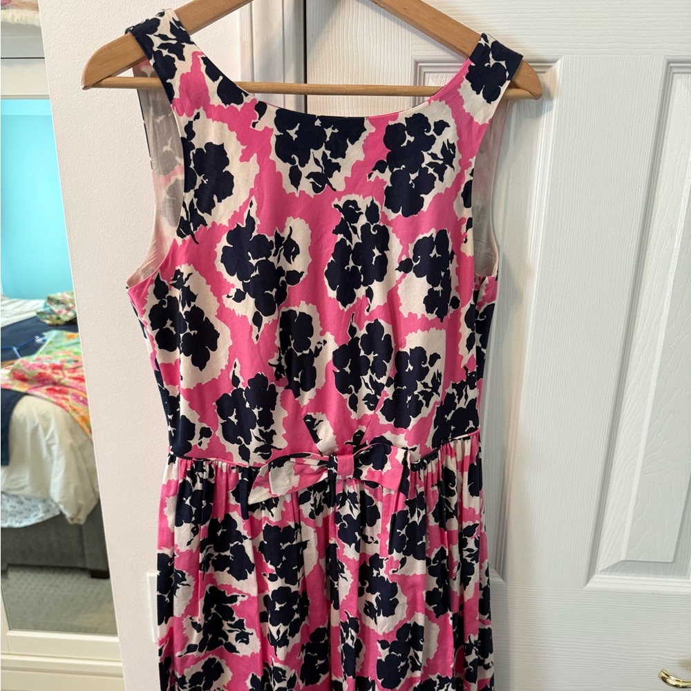 Boden Vintage Bow Floral Midi Dress - Tall